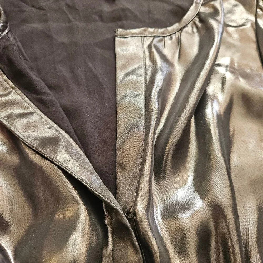 Anthropologie Somerset Maxi Dress Shine Edition Metallic Tiered Holiday Large - Picture 8 of 9